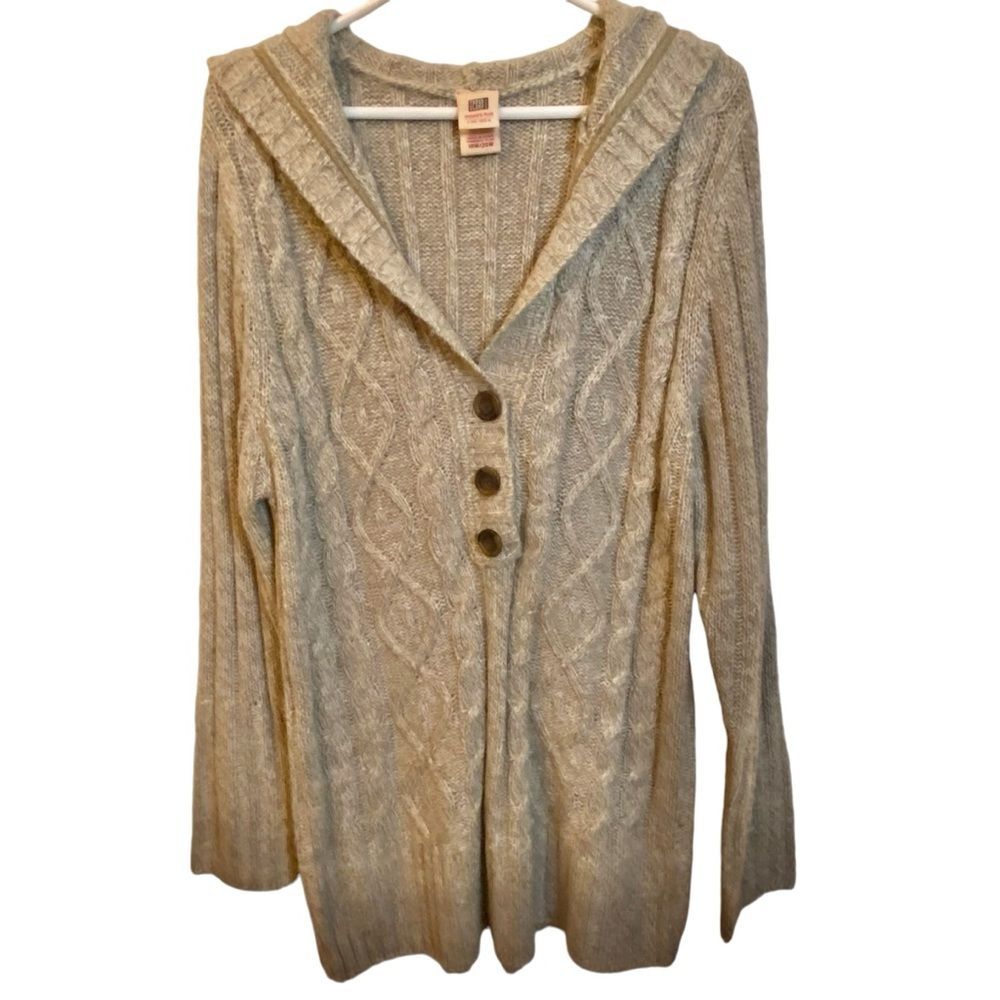 Faded Glory Cable Knit Hooded Tunic Sweater Sz.18W/20W